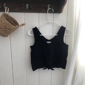 100% Cotton Madewell Black Crop Top